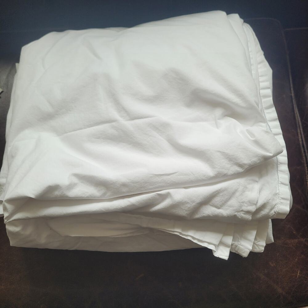 pottery barn classic organic fitted and flat sheet king vguc